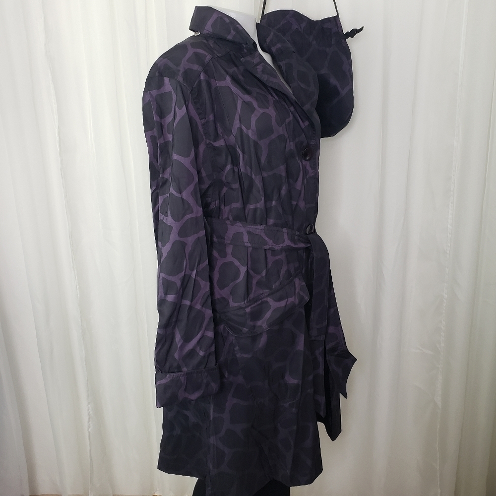 Mycra Pac Designer Wear purple black animal print lightweight packable jacket - Picture 6 of 10
